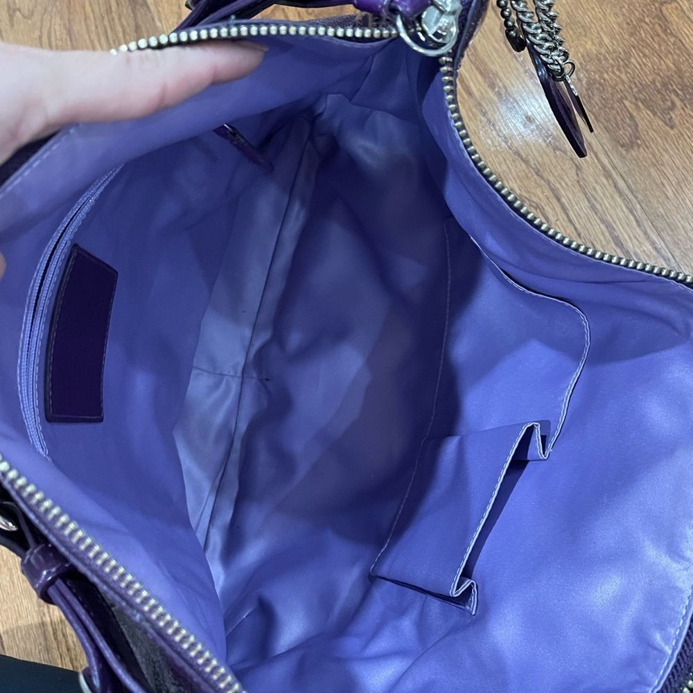 EUC Coach SoHo Hobo Shoulder Bag Patent Leather Purple Eggplant Plum - Picture 3 of 8